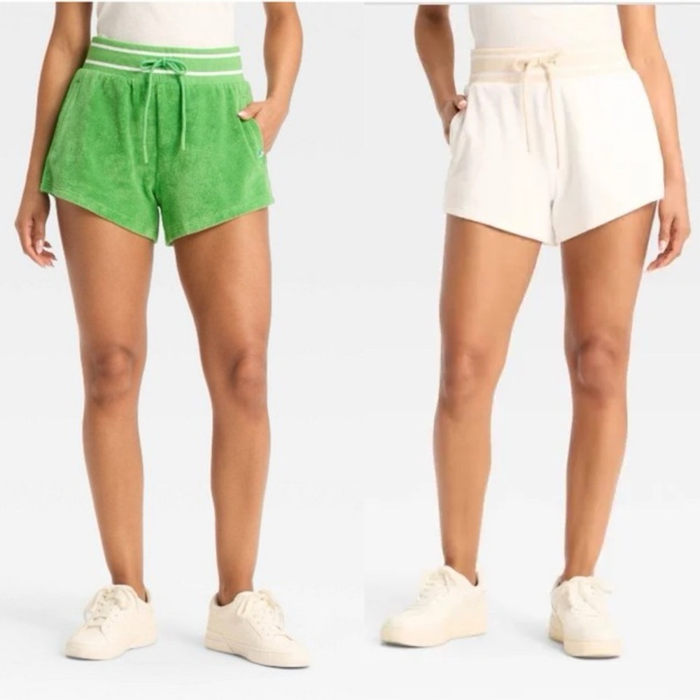 2 Pair JoyLab Towel Terry High-Rise Shorts